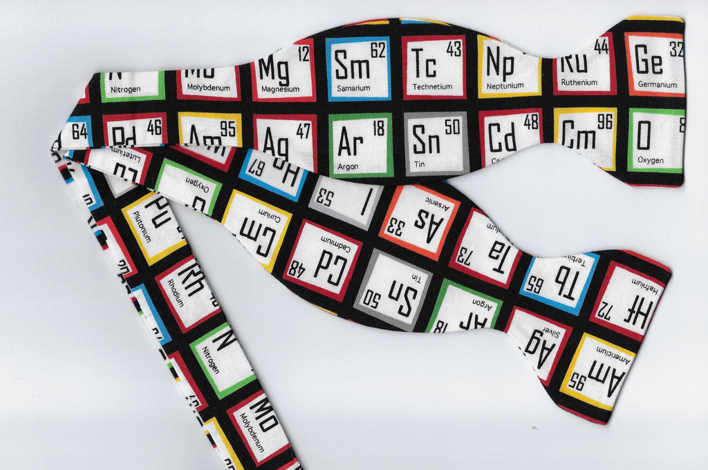 Periodic Table Bow tie / Science Elements for School & College / Self-tie & Pre-tied Bow tie - Bow Tie Expressions