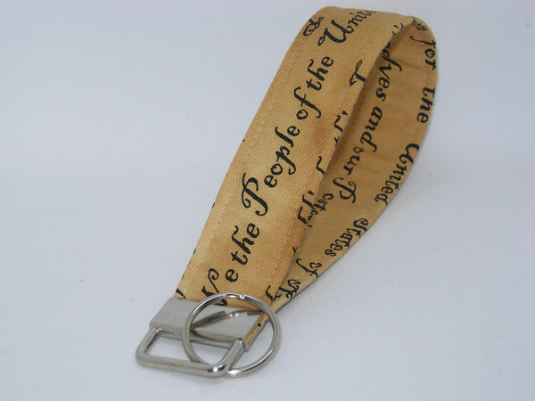 American History Teacher Lanyard / Preamble to the Constitution / Key Chain, Key Fob, Cell Phone Wristlet - Bow Tie Expressions