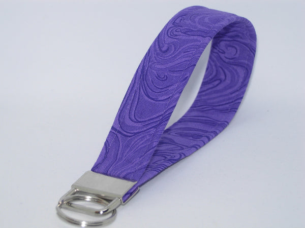 Purple Key Fob / Purple Marble / Teacher Lanyard, Key Chain, Cell Phone Wristlet - Bow Tie Expressions