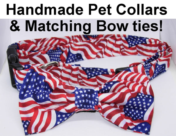 Handmade Dog Collar / Your choice from any bow tie in our store / Matching Dog Bow tie