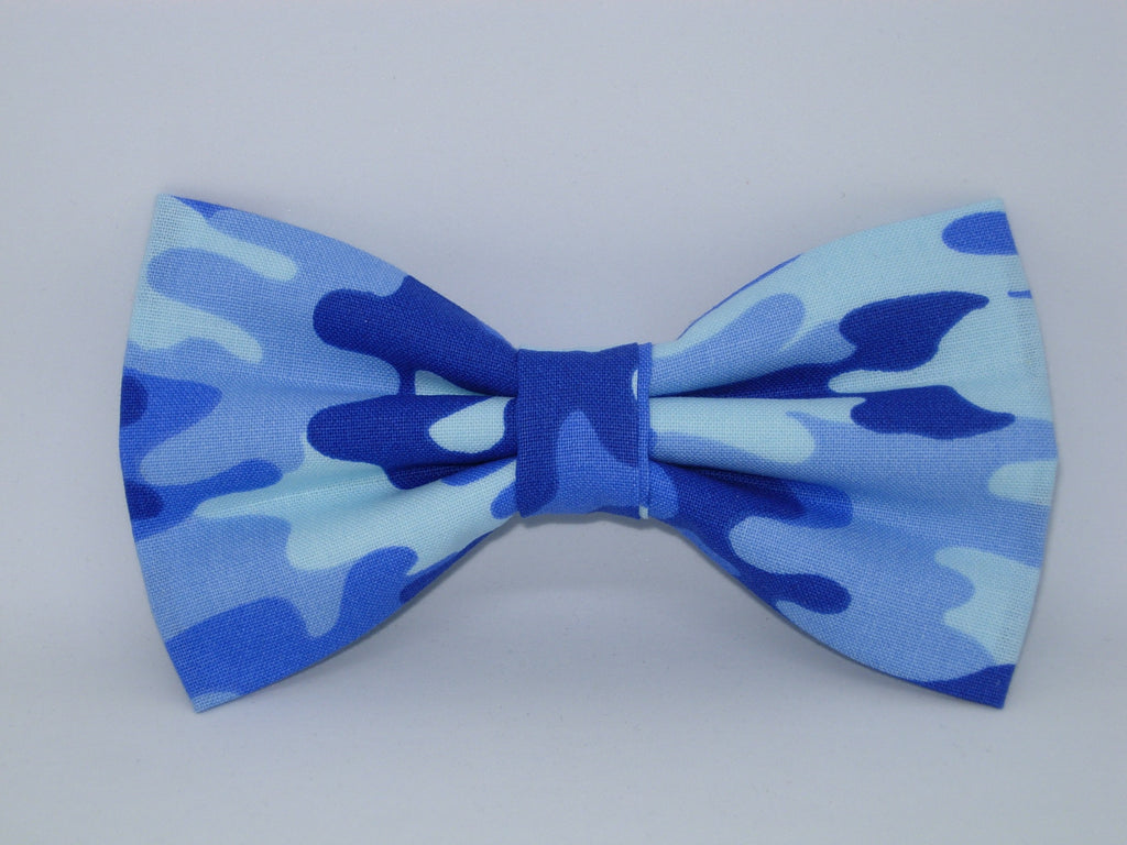 Blue Camo Bow tie / Shades of Blue Camouflage / Pre-tied Bow tie