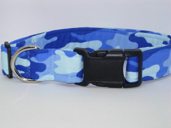 Blue Camo Dog Collar / Military Blue Camo / Matching Dog Bow tie