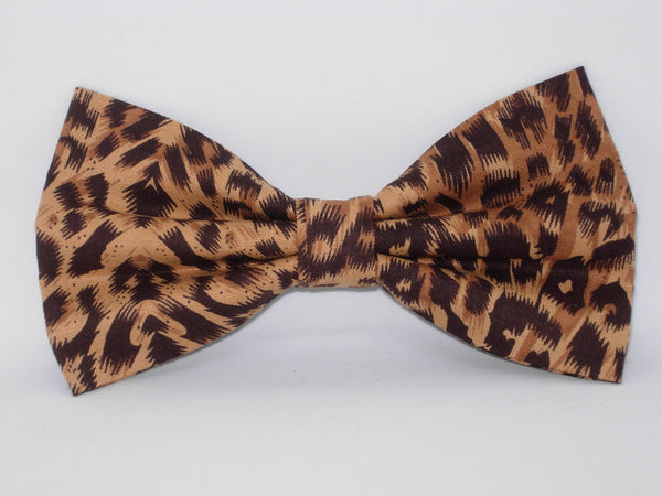 Leopard Print Bow tie / Small Leopard Spots / Brown & Tan / Pre-tied Bow tie