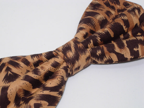 Leopard Print Bow tie / Small Leopard Spots / Brown & Tan / Self-tie & Pre-tied Bow tie - Bow Tie Expressions