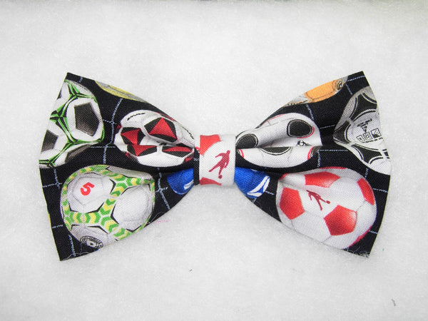 Soccer Dog Collar / Colorful Soccer Balls / Soccer Player's Pet / Matching Dog Bow tie