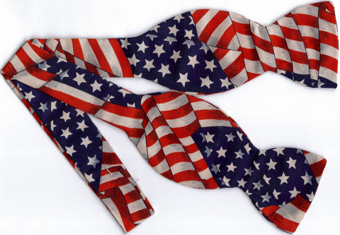 American Flag Bow Tie / USA Stars & Stripes / Self-tie & Pre-tied Bow tie - Bow Tie Expressions