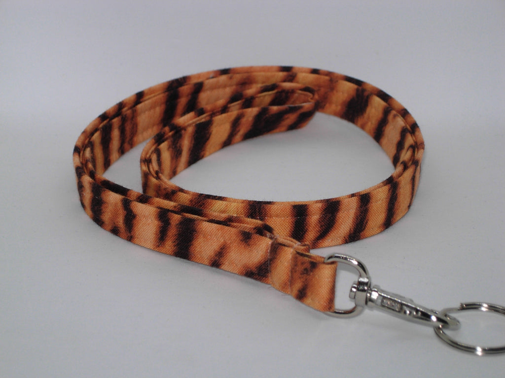 Tiger Stripes Lanyard / Brown & Tan Tiger Print / Wild Key Fob / Cell Phone Wristlet / Zoo Keeper Lanyard / Super Cool Lanyard / Trendy Key Chain