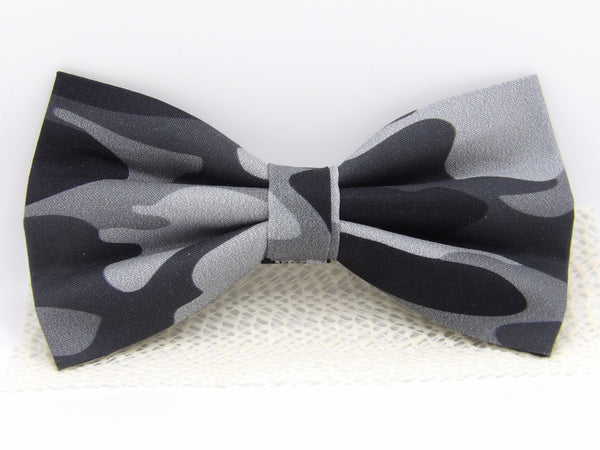 Urban Camo Bow tie / Shades of Gray Camo / Military Bow tie / Pre-tied Bow tie - Bow Tie Expressions