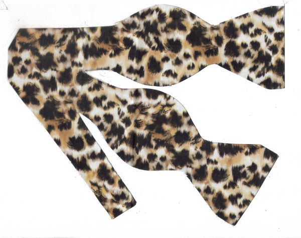 Animal Print Bow tie / Dark Spots on Tan / Wild Cat / Self-tie & Pre-tied Bow tie - Bow Tie Expressions
