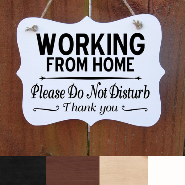 Working from Home Sign, Do not Disturb Sign, Wood Sign for Front Door, Door Hanger, Home Based Business Sign,