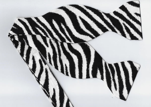 Zebra Bow tie / Black & White Zebra Print / Self-tie & Pre-tied Bow tie - Bow Tie Expressions